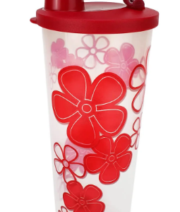 TUPPERWARE EASY DRINK TUMBLER DECOR COPO BICO 470ML FLORES